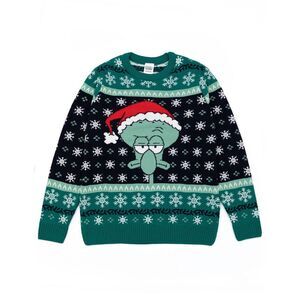 SpongeBob SquarePants Mens Squidward Christmas Sweater / Green